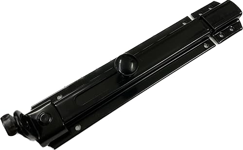 Catenaccio con portalucchetto finitura nero applicabile sia su porte e ante di finestre pesanti in legno massello.Chiusura e apertura azionabile tramite il comodo pomellino - Honorern