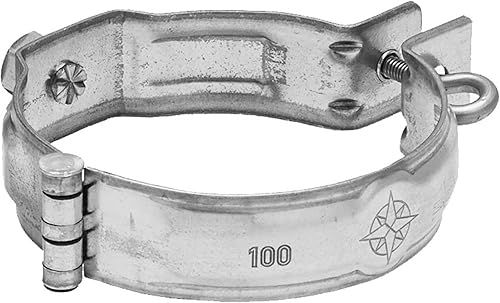 Fascetta per tubi in zinco con presa filettata Argento 80mm /M10 - Honorern