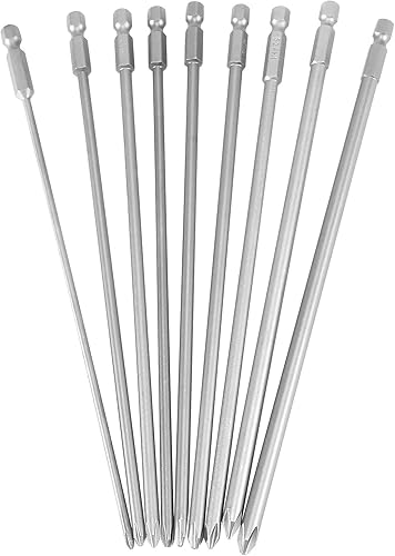 9 Pezzi 1/4 200 Mm Ph1 Ph2 Magnetico Lungo Esagonale Croce Testa Girevole S2 Punte Driver Prestazioni Strumenti - Honorern
