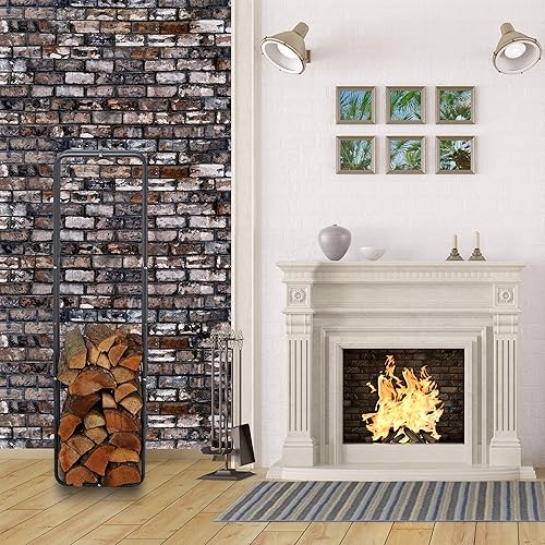 Relaxdays Scaffale per Legna, HxL 150 x 60 cm, Porta-Legna per Camino, Stufa, Interni ed Esterni, Acciaio, Antracite - Honorern