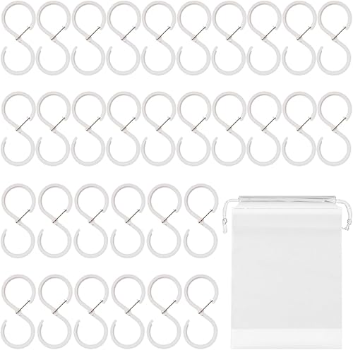 Ganci A Forma Di S Da 32 Pezzi E Custodia Da 1 Pezzo, Gancio Anticaduta, Gancio Multiuso, Gancio In Plastica, Adatto Per Cucina, Bagno, Giardino - Honorern