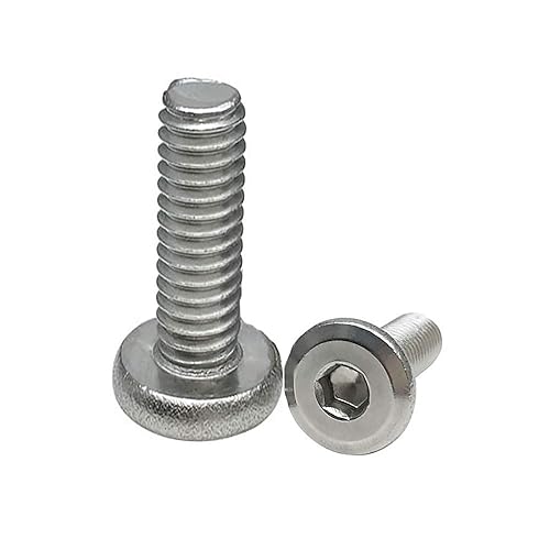 Viti a testa piatta M6 x 10 mm a testa piatta a testa svasata in acciaio inox 304 con flangia a testa cilindrica (confezione da 2) - Honorern