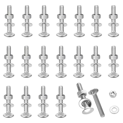 Set di 20 Viti a Testa Tonda M5 X 40, con Dadi e Rondelle, Viti a Testa Piatta in Acciaio al Carbonio per Macchine Industriali, Decorazione Della Casa - Honorern