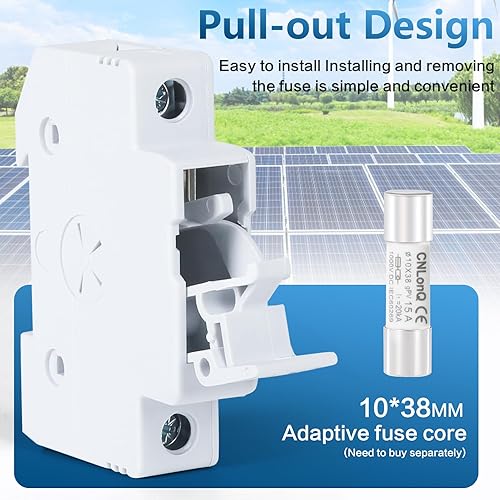 Portafusibili,DC1000V 32A Portafusibili Solare Fotovoltaico RT18-32X 1P 4 Pezzi Supporto per Fusibile Cilindrico 10x38mm,con Indicatore Luce - Honorern