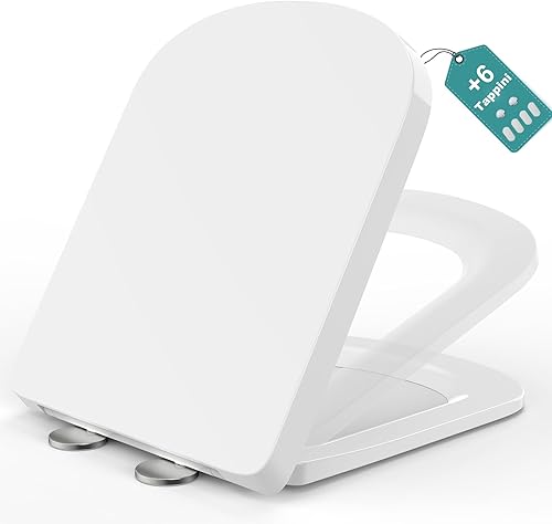 WC Ovale, Coperchio Water Bianco, Copriwater a Chiusura Rallentata, Copri WC Universale, Asse WC Facile da Montare, Coprivaso Famiglia - Honorern