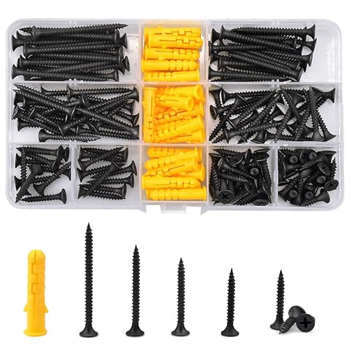 140 pcs Viti per Legno universali, Autofilettanti Phillips M3.5 assortite, per Essere Impiegate su Pannelli Truciolari MDF PVC e legno (16/20/25/30/35/40/50 mm) - Honorern