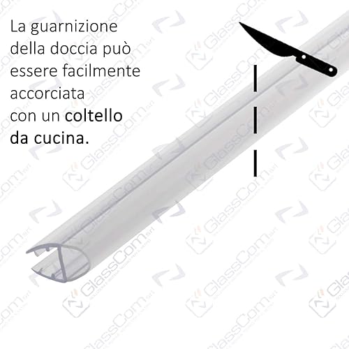 220cm - Guarnizione box doccia di ricambio, verticale, trasparente a Palloncino morbido da 11mm, adatta per vetro 6mm-GPV4/6 - Honorern