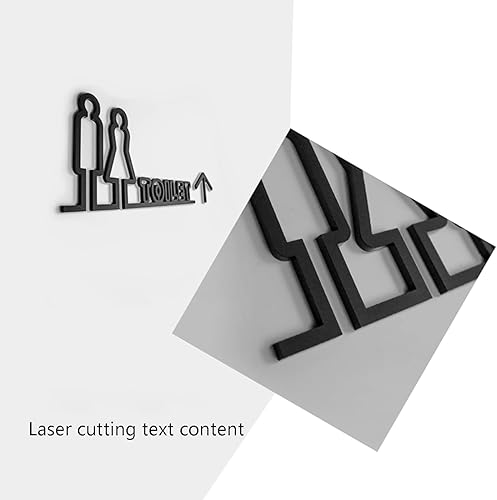 Cartello for bagno,Cartello for bagno,Cartello di direzione del bagno con freccia,Cartello for toilette in acrilico,per uffici Ristoranti Hotel Supermercati Forniture,12,6 * 6 pollici - Honorern