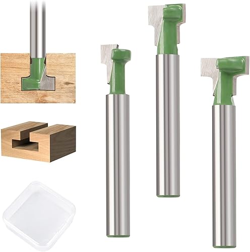 3pcs Fresa Professionale per Legno Cutter Router T-scanalatura per Legno T-slot Fresa Gambo da 6mm Punte Dritte Fresa - Honorern