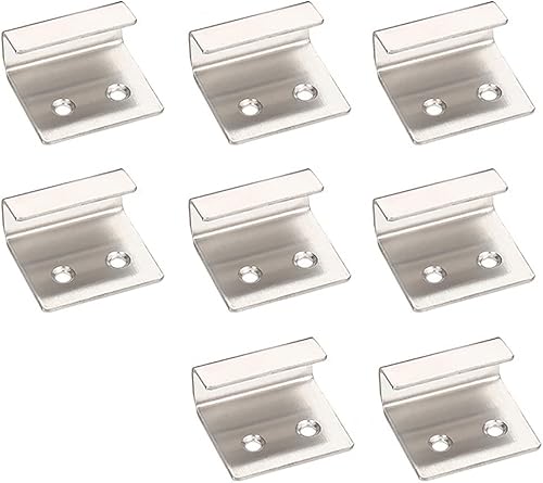 Staffa appendiabiti per piastrelle, 8 pezzi, 25 mm, in acciaio inox, per fissaggio a specchio, staffa resistente per esporre piastrelle in ceramica (nero) - Honorern