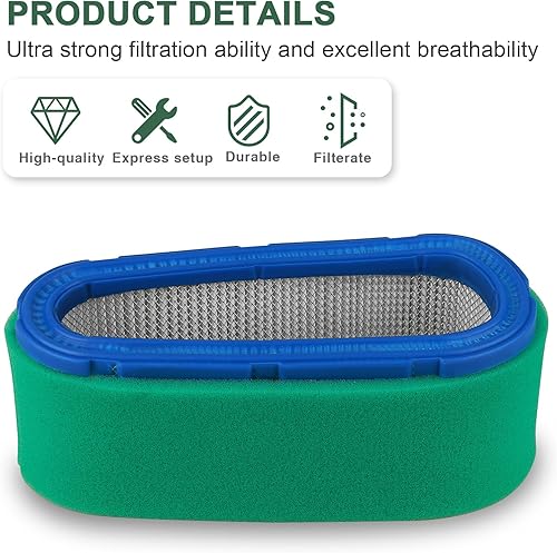 2 pezzi 36356 36357 Air Filter Replacement per Tecumseh OHV110 OHV115 OHV120 OHV125 OHV130 OHV140 OHV150 OHV155 OHV16 OHV165 OHV17 OHV175Sostituisce Tecumseh 640065A con il motore 13.5Hp 14Hp 15Hp - Honorern