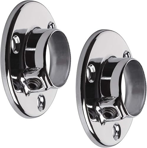 2 pezzi SOTECH Supporto Centrale per Asta per Guardaroba per Tubi Rotondi per Guardaroba Ø 25 mm Supporto per asta per Armadio Supporto per tubo per guardaroba - Honorern