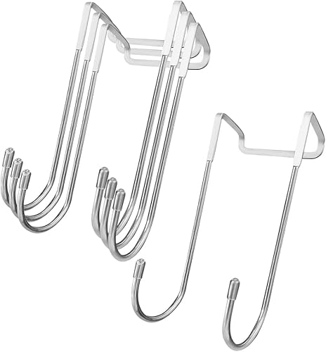 Ganci Asciugamani Bagno-5 Pezzi 2cm gancio asciugamani bifacciale in acciaio inox,con Copertura in Silicone,per porte in vetro cornice(Forma a S) - Honorern