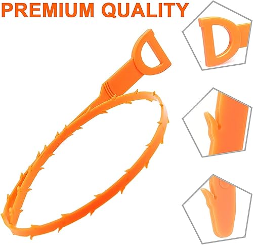 Forlivese Stura Lavandini e Scarichi da 25 Pollici, Spirale per Pulizia Tubi Riutilizzabile, Bastoncini per Pulizia Scarichi da 63,5 cm, Ganci per Pulizia Scarichi (3 Pezzi) - Honorern