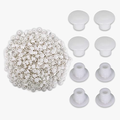 500 Pezzi Tappi Plastica Copriforo 5mm Tappi di Copertura in Plastica, Tappi per Fori Copriforo per Mobili per Possono Nascondere Antiestetici Fori in Cucine, Armadi, Uffici (Bianco) - Honorern