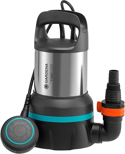 GARDENA Pompa sommersa acqua pulita 11000: pompa acqua pulita di portata 11000 l/h, interruttore flottante con funz. continuo, aspirazione piatta a 2 mm, sistema attacco rapido, 450 W (09032-20) - Honorern