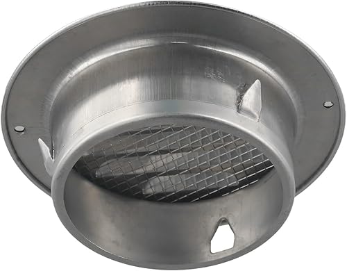 Griglia di ventilazione rotonda in acciaio inossidabile, griglia di sfiato rotonda per tubo di scarico da parete esterna (180 mm) - Honorern