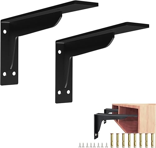 Staffe per Mensole Pesanti, Cerniere A 90 Gradi, Reggi Mensola Da Muro,Nero 20cm/30cm/40cm (16IN/40CM-2pcs) - Honorern