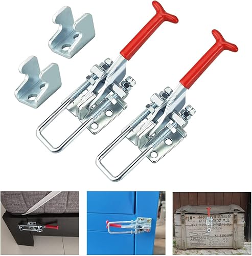 2 Pezzi Morsetti a Ginocchiera GH-431 318 kg/701 lb Morsetto Toggle Clamp Chiusura a Leva per Ginocchio Maniglia a Leva in Metallo per Lavori Artigianali, Porta, Cassapanche, Armadio - Honorern
