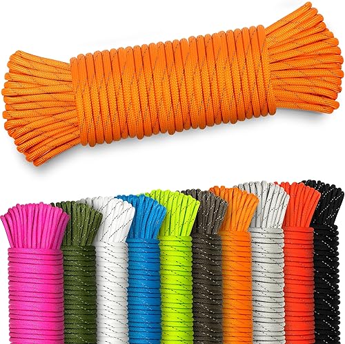 5,10 o 15m Filo Paracord 550 riflettente da 4mm | Filo Paracord Riflettente 7 Fili Interni | Equipaggiamento Outdoor (bianco riflettente, 15 metri) - Honorern