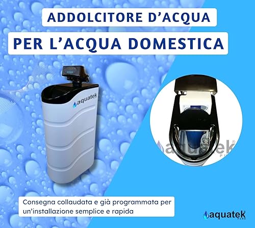 Aquatek - SLIM 40 Litri Addolcitore D'Acqua Automatico Collaudato Con Valvola Elettronica Runxin F69P3 Sistema Rigenerazione Efficiente Per Abitazioni Fino A 12/14 Persone Facile Installazione - Honorern