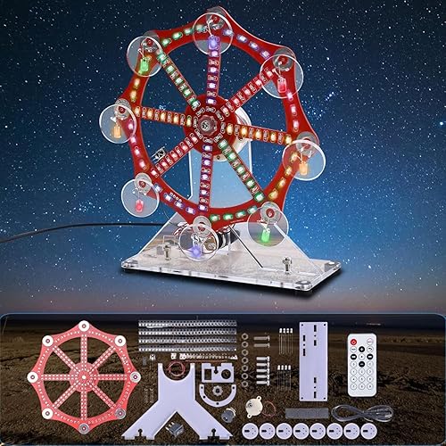 DONGKER Kit di Saldatura Modello di Ruota Panoramica Fai-da-Te, Kit di Pratica di Luci a LED Colorate, Kit di Progetto di Saldatura per Studenti e Appassionati Pratica - Honorern