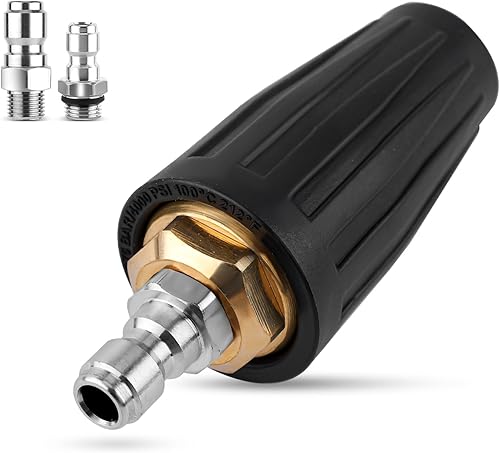 Ugello Turbo Idropulitrice con Connettori Rapidi in Acciaio Inossidabile da 1/4'' 3/8'' 4000PSI Max.5000PSI 4.0GPM Ugello Turbo Rotante per la Pulizia Mattoni Cemento Giardino - Honorern
