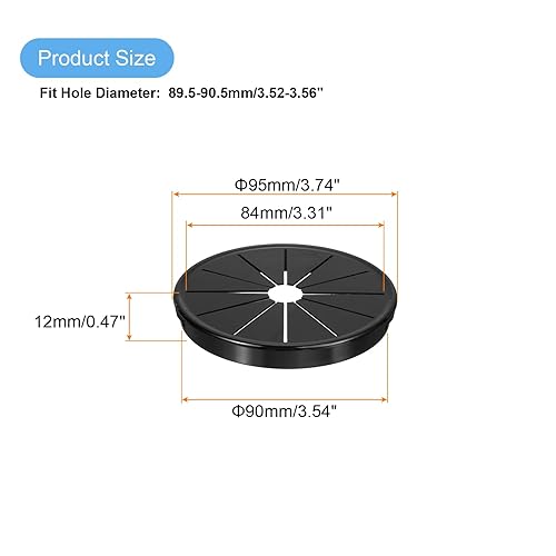 sourcing map 1 passacavi, boccola a scatto per fori con montaggio da 100 mm, in nylon rotondo, per la gestione di cavi e cavi, nero - Honorern
