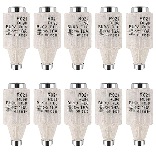 10 Pezzi 16A DII E27 R021 Fusibili a Spirale in Ceramica, Fusibili, Inserti Fusibili GG Diazed 500VAC, Inserto Fusibile Diazed per Protezione Cavi e Cavi - Honorern