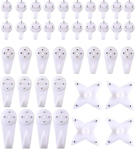 Kungfu Mall - Ganci per appendere quadri senza lasciare segni. Ganci per orologi, per cornici, per quadri. Ganci per appendere foto del matrimonio e specchi sul muro, 40 pezzi - Honorern