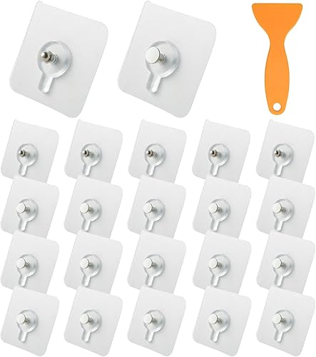 20 Pezzi Appendi Quadri Senza Chiodi 2 Stili Ganci Adesivi per Quadri 6*6cm Chiodi Adesivi per Quadri Muro Attacca Quadri Senza Chiodi per Orologio,Foto,Pittura - Honorern