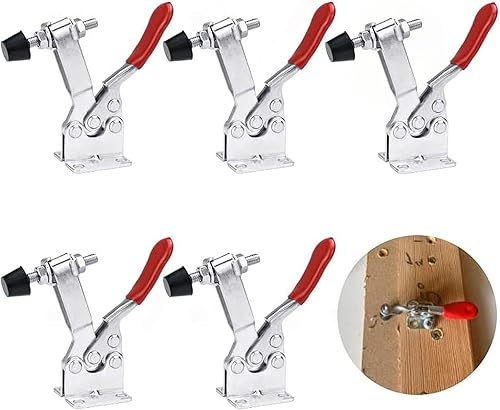 5 pezzi robusti tenditori per leva del ginocchio GH-201B, capacità 90 kg, tenditore verticale a sgancio rapido, per lavori di artigianato, funzionamento a macchina - Honorern