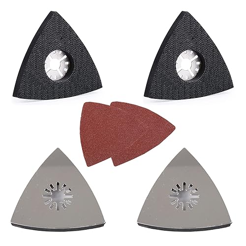 4 pezzi Piastra di Levigatura Utensile Multifunzione Utensili Piastra Di Levigatura Accessori Accessori per Utensili Oscillanti Piastra Strumenti di levigatura per Legno Metallo Dura 80 mm - Honorern