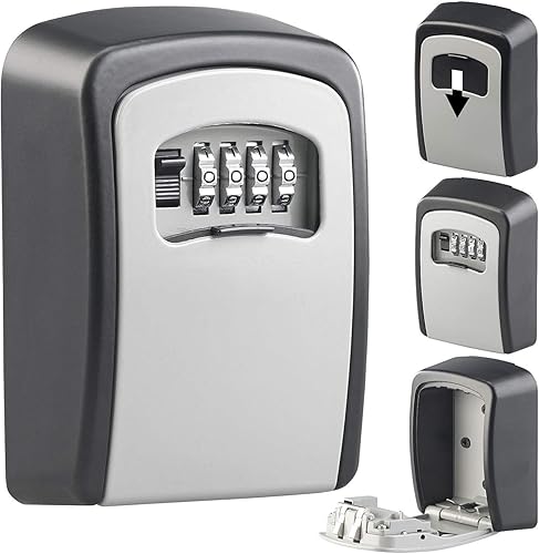 Armadi a chiave - Cassetta delle chiavi: Mini cassaforte per chiavi da parete, Alluminio da 1 mm, Lucchetto a combinazione (Mini Cassaforte delle chiavi, Più piccoli Cassetta delle chiavi) - Honorern