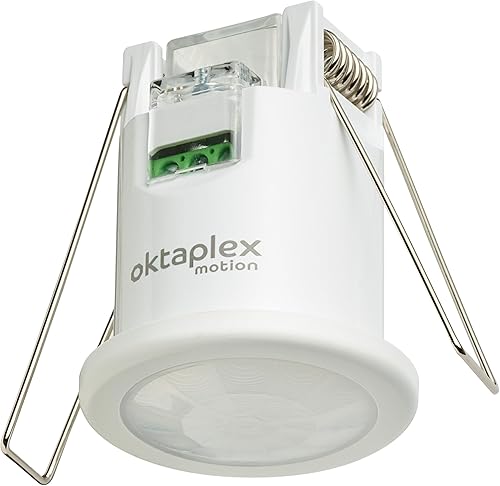 Oktaplex Ron rilevatore di movimento da incasso da interno piatto 360 gradi / 8m sensore infrarosso rilevatore di movimento da soffitto 3 fili 230V LED adatto - Honorern