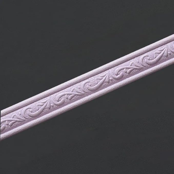 Bordi Greche Pannelli Adesivi Bordo Adesivo per Pareti Striscia Adesiva Muro Decorativa Greca Adesiva per Parete viola chiaro 4 X 230cm（2pcs） - Honorern