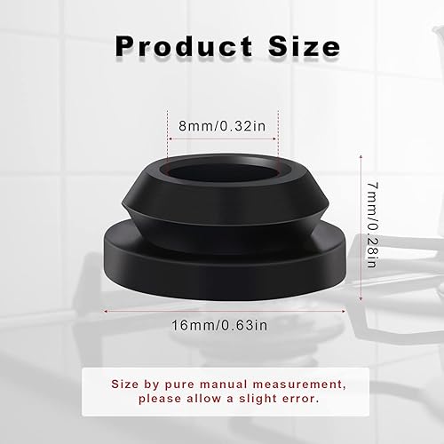 8 Pezzi Occhiello Passacavo In Gomma per Fornelli Camper, Neri Passacavo in Gomma Kit di Passacavi in Gomma Protettivi Compatibili con Griglie per Fornelli Magic Chef - Honorern