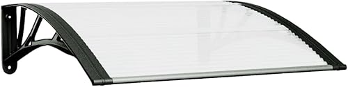 vidaXL Tettoia per Porta Nero e Trasparente 80x75 cm in Policarbonato - Honorern