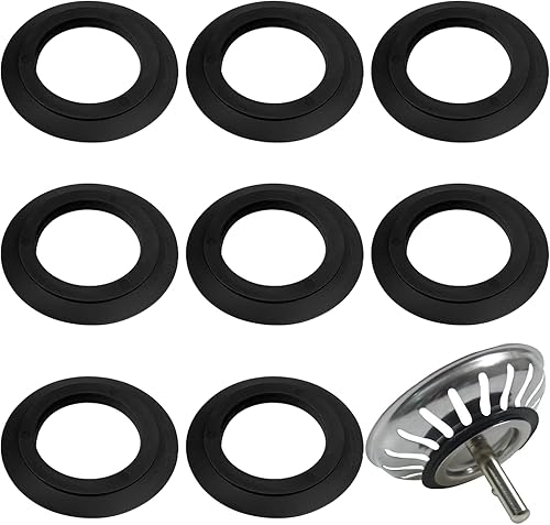 8 Pezzi Guarnizione Scarico Lavandino Cucina Gomma Guarnizione Piletta Cucina Labbro O-ring Ø esterno 54 mm, Ø interno 32 mm per Filtro a Cestello Lavabo Lavello Bagno da 79 80 82 mm - Honorern