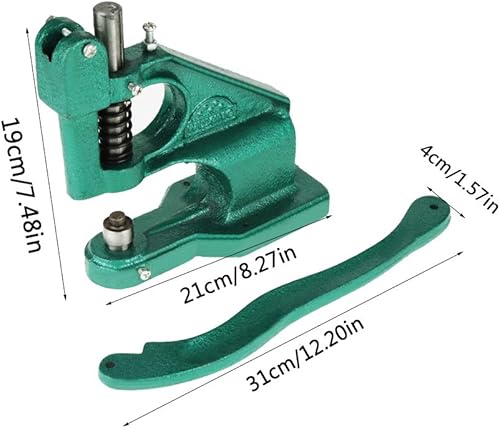 Macchina per Occhielli, Occhielli Macchina a Pressione, Occhiellatrice Manuale con 3 Matrici e 1500 Occhiello 6/10/12mm per Teloni Tessuti Vestiti Cinture Borse - Honorern