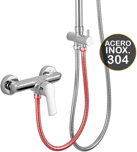 OXEN 101371 Tubo di Collegamento in Acciaio Inox per Doccia o Vasca, Universale, Finitura cromata, Misura 60 cm, Cromo Lucido - Honorern