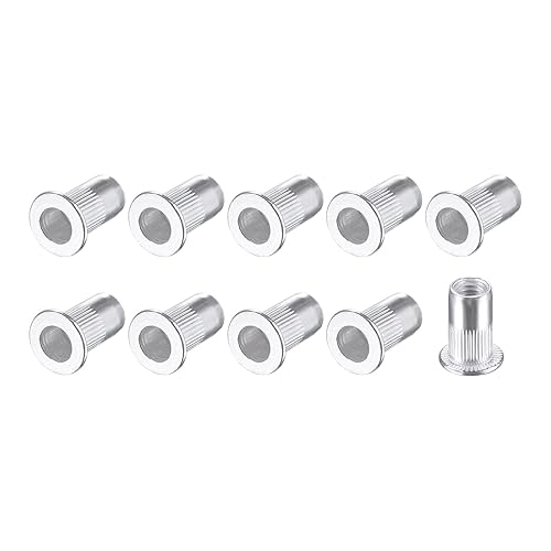 Rivetto Dadi (M5) 50pz, Alluminio Lega Zigrinata Corpo Filettato Inserti Dado - per Mobili Meccanici Fissaggi, Argento Tono - Honorern