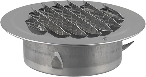 Griglia di ventilazione rotonda in acciaio inossidabile, griglia di sfiato rotonda per tubo di scarico da parete esterna (180 mm) - Honorern