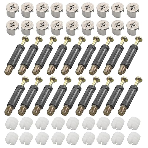 Set di 50 connettori per mobili, viti filettate per mobili, eccentrici, connettori per mobili, connettori per armadi, M15, connettori per armadi M6 x 40 mm, per armadio/comò - Honorern