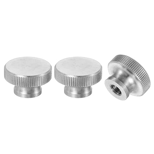 Dadi a Farfalla Scanalati, 3pz M6 x D20mm x H12mm Acciaio Inossidabile Elementi Fissaggio Pomelli Rotondi Dado a Mano Foro Cieco Argento per Parti Stampanti 3D Macchine Utensili - Honorern