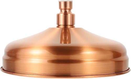 Angoily Testa di doccia a pioggia in rame, testa rotonda di pioggia per doccia con , per bagno, doccia, colore: rosso - Honorern