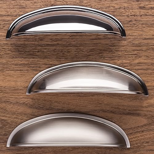 SOTECH 10 pezzi Maniglia a conchiglia NICK in acciaio inox Distanza di perforazione dei fori 96 mm Maniglia per farmacia Maniglia per cucina Maniglia per mobili - Honorern