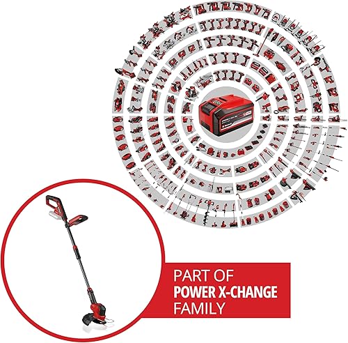 Tagliabordi a batteria GE-CT 18/25 Li-Solo Power X-Change di Einhell (18 V, larghezza di taglio 25 cm, testa del motore rotante e inclinabile, incluse 20 lame in plastica, senza batteria) - Honorern