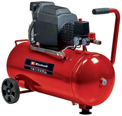 Einhell TC-AC 190/50/8 Compressore (220-240 V, 1500 W, serbatoio aria 50 l, pressione max 8 bar, portata aria max 110 l/min., cilindri 1, a olio, carrellato, inc. 2 manometri) - Honorern
