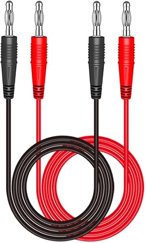 2Pcs P1041 4mm Spina a Banana a Spina a Banana Cavo di Prova multimetro prolunga Test elettronico - Rosso + Nero - Honorern